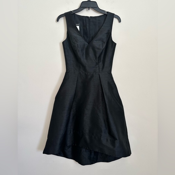 Alfred Sung Black Dupioni Cocktail Dress Size 4 Style D586 - Picture 3 of 12